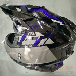 Шлем (кроссовый) Ataki MX801 Strike (синий/черный глянцевый)