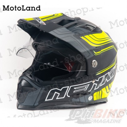 Шлем (Мотард) NENKI 313 matt/black/yellow